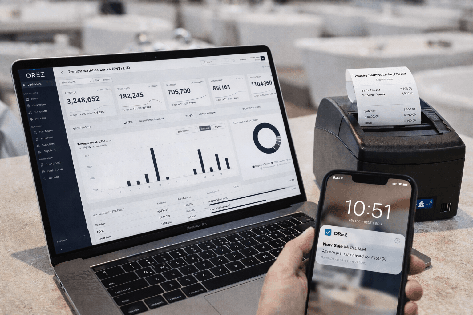 Connected POS, inventory, and accounting in RealCloud